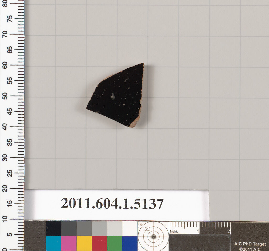 Terracotta fragment of a kylix (drinking cup), Terracotta, Greek, Attic