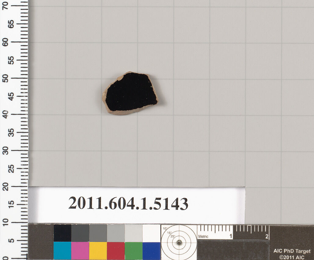 Terracotta fragment of a kylix (drinking cup), Terracotta, Greek, Attic