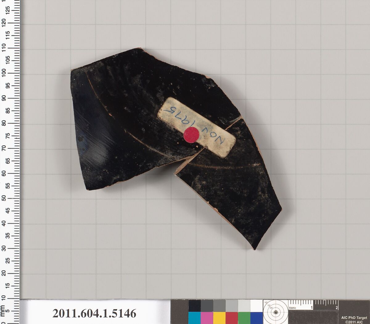 Terracotta fragment of a kylix (drinking cup), Terracotta, Greek, Attic