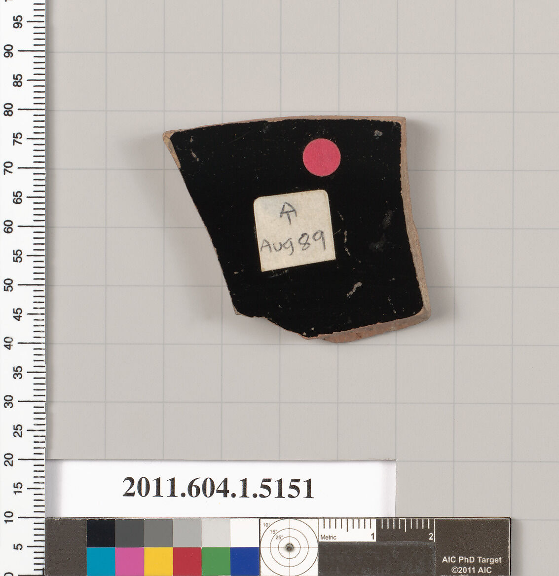 Terracotta fragment of a kylix (drinking cup), Terracotta, Greek, Attic