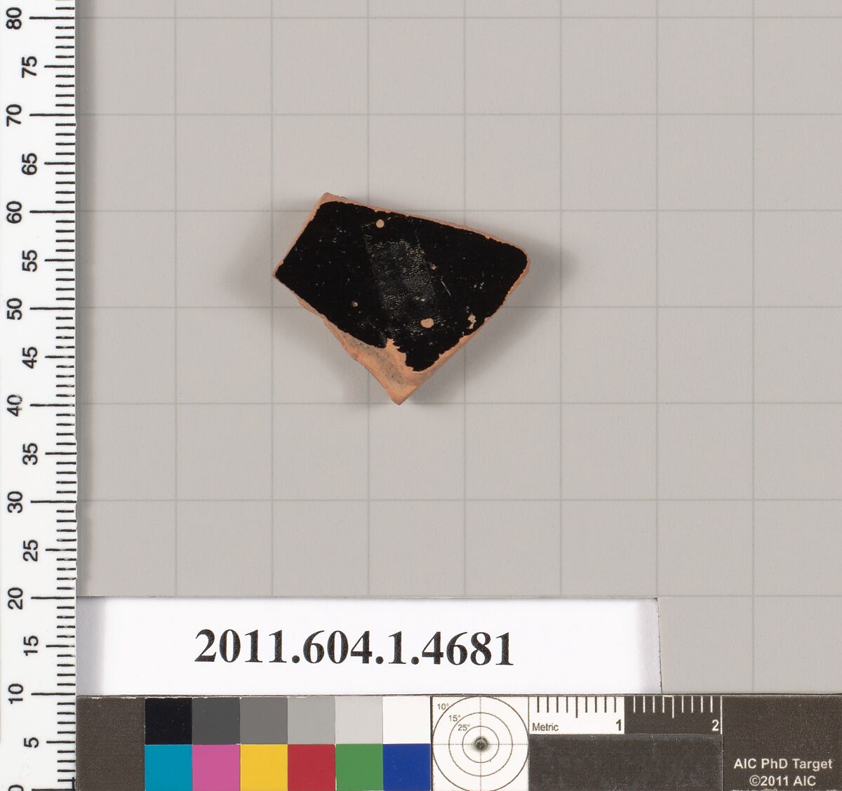 Terracotta fragment of a kylix (drinking cup), Terracotta, Greek, Attic