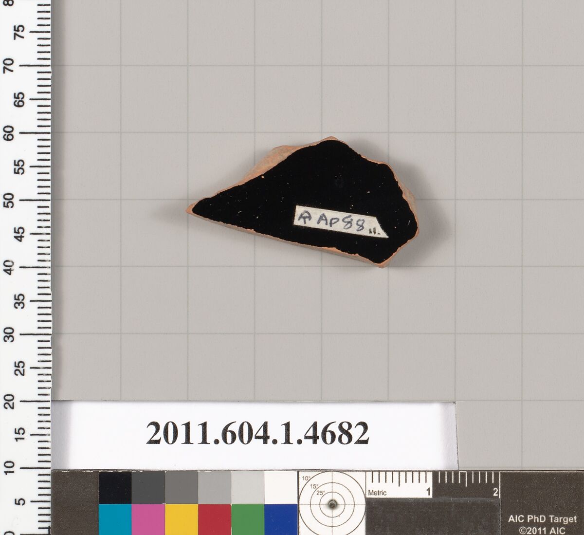 Terracotta fragment of a kylix (drinking cup), Terracotta, Greek, Attic