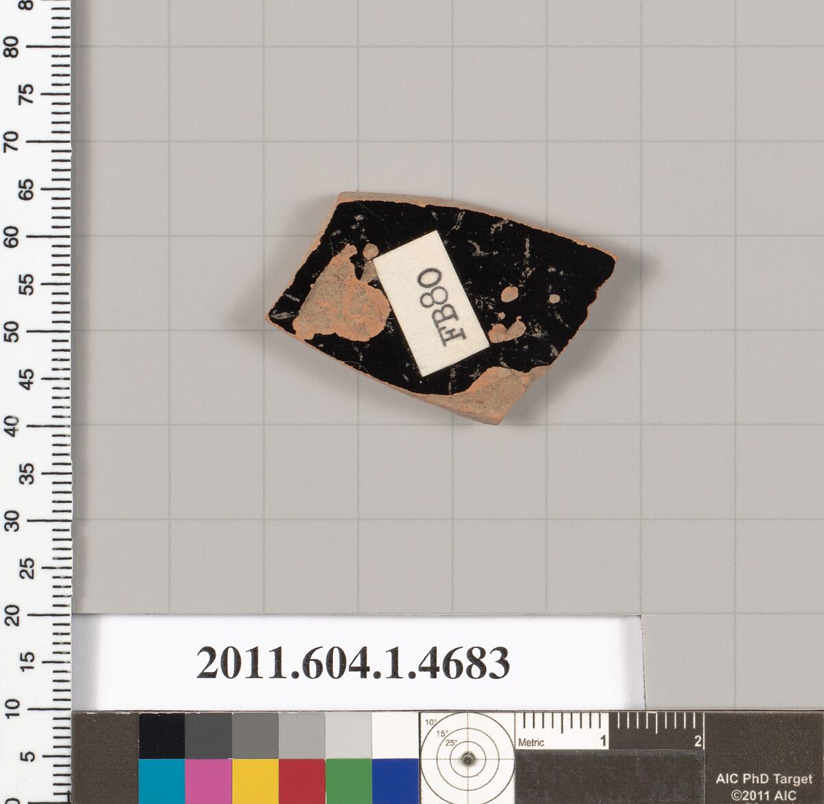 Terracotta fragment of a kylix (drinking cup), Terracotta, Greek, Attic