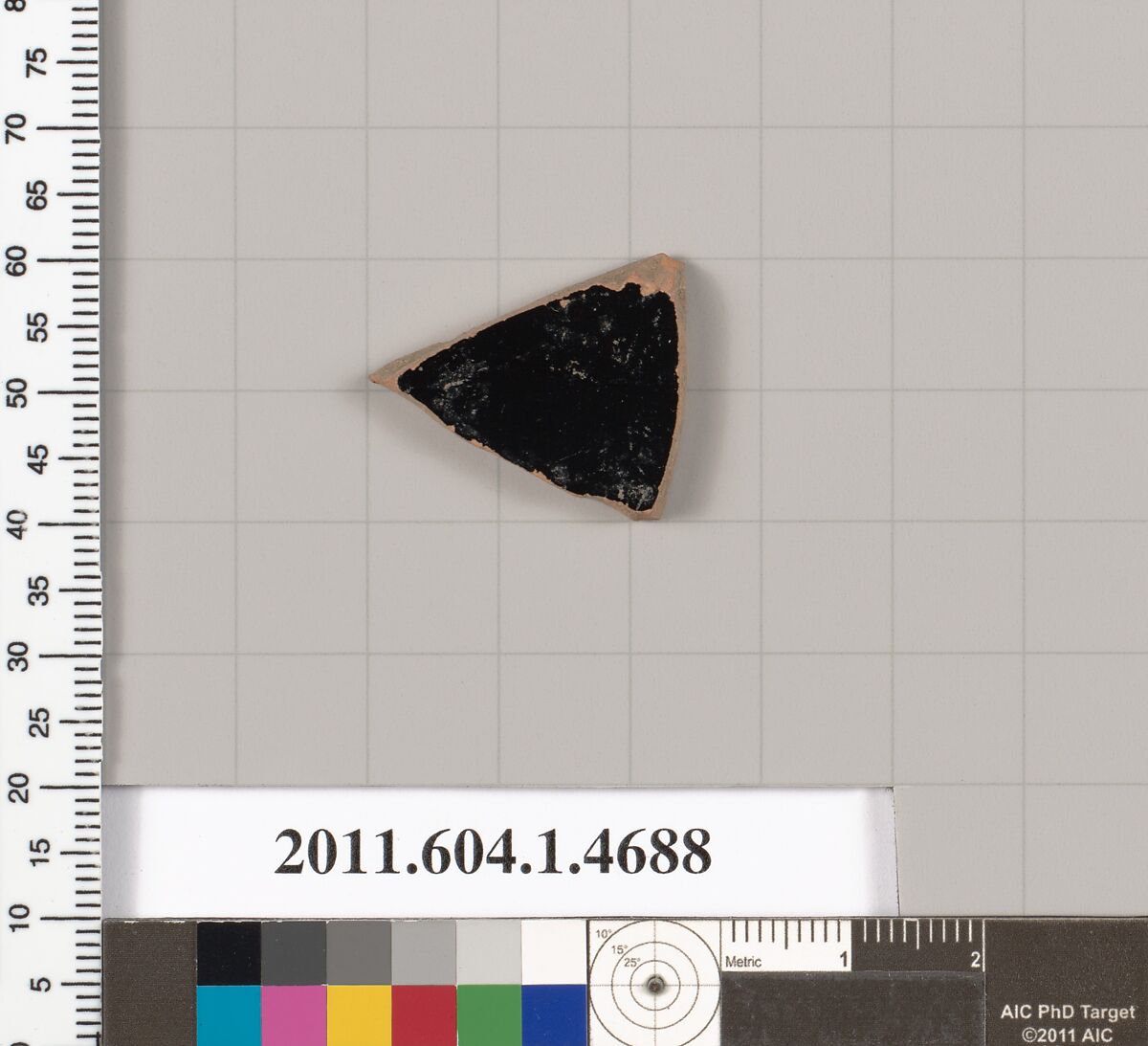 Terracotta fragment of a kylix (drinking cup), Terracotta, Greek, Attic