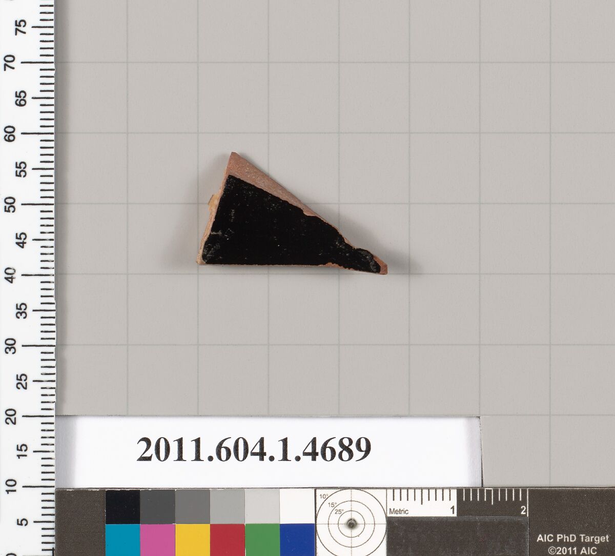 Terracotta fragment of a kylix (drinking cup), Terracotta, Greek, Attic