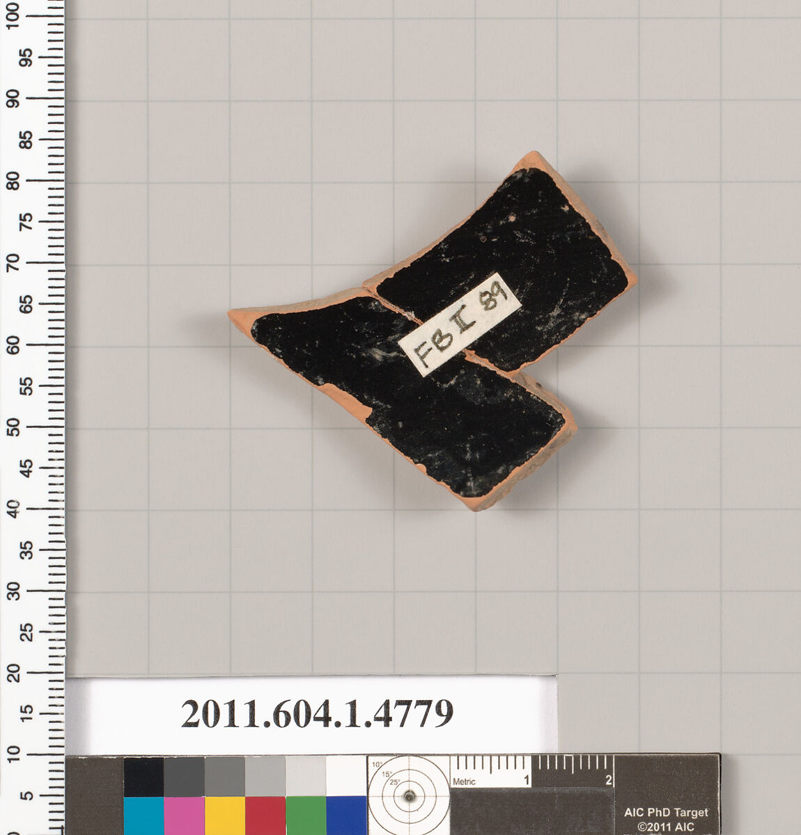 Terracotta fragment of a kylix (drinking cup), Terracotta, Greek, Attic