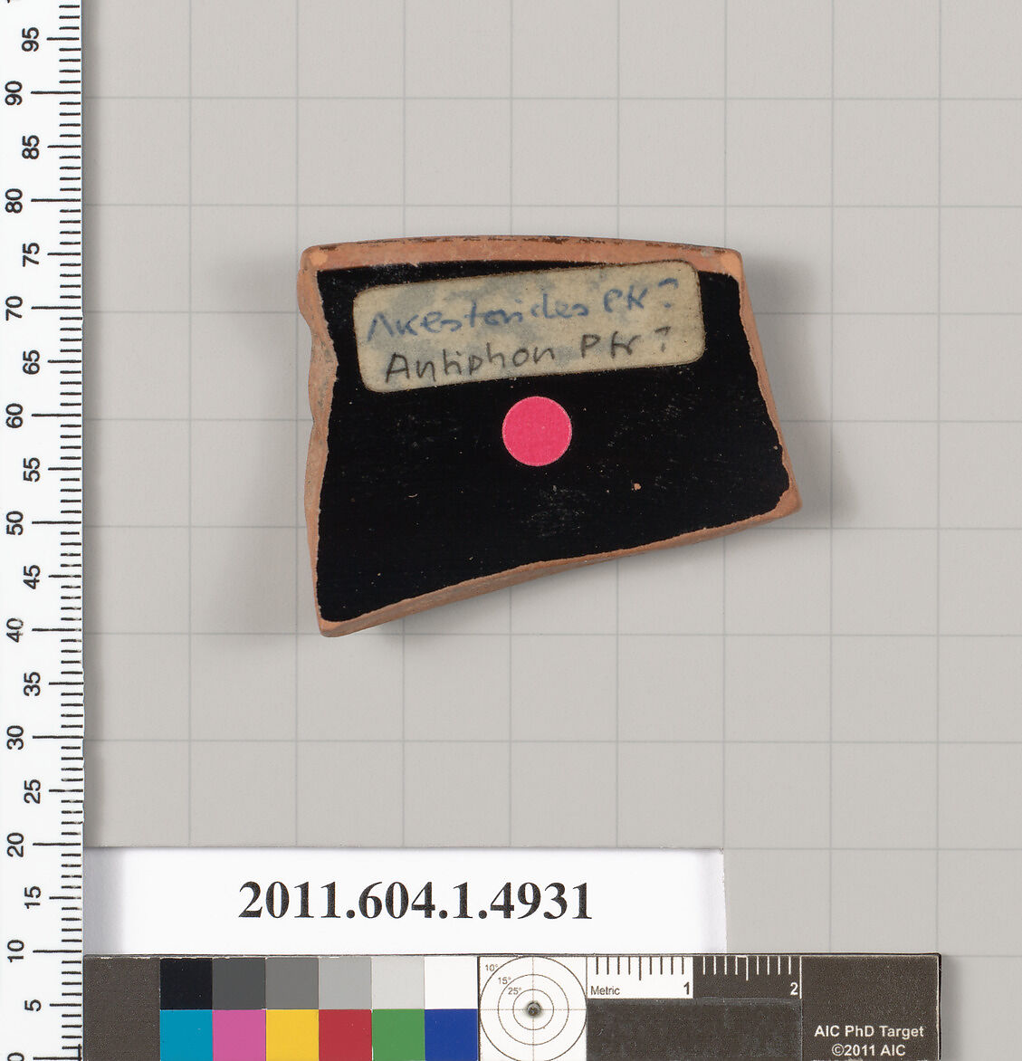 Terracotta rim fragment of a kylix (drinking cup), Attributed to the Akestorides Painter ?, Terracotta, Greek, Attic