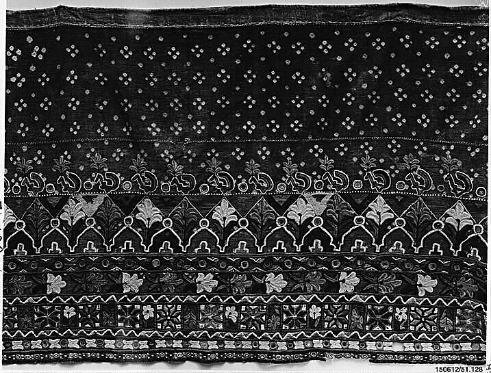 Valance, Cotton; linen, India 