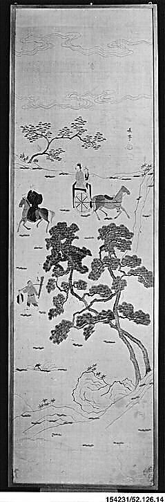 Screen Panel from Set of Six, Silk; on silk, China 