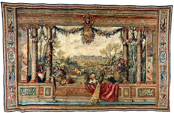 The Palace of Versailles and the Month of April, from the series The Royal Residences and the Months of the Year, Manufacture Nationale des Gobelins (French, established 1662), Wool, silk, metal thread, French, Paris 