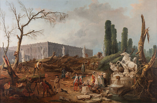 The Grove of the Baths of Apollo, Hubert Robert (French, Paris 1733–1808 Paris), Oil on canvas 