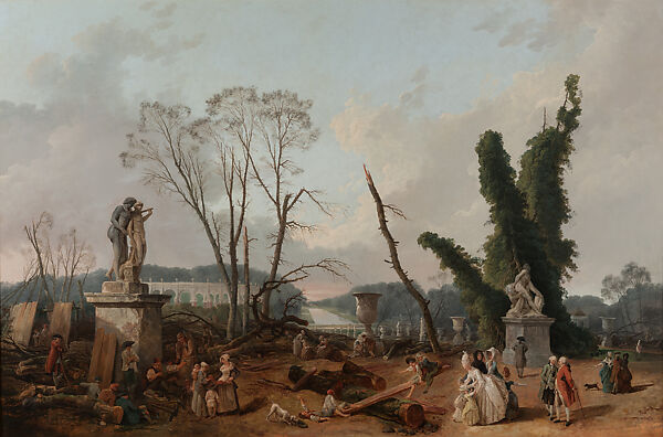 The Entrance to the Lawn, Hubert Robert (French, Paris 1733–1808 Paris), Oil on canvas 