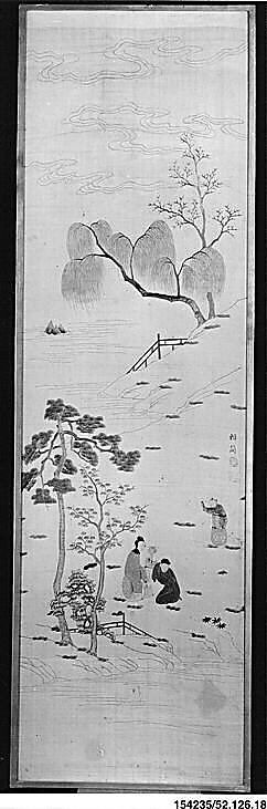 Screen Panel from Set of Six, Silk; on silk, China 