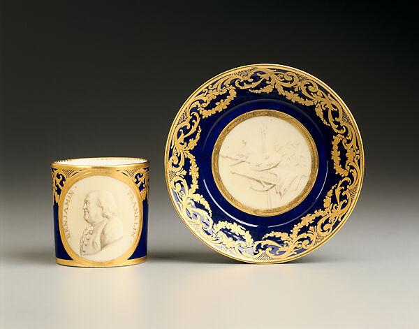 Cup and Saucer (tasse litron), Sèvres Manufactory (French, 1740–present), Soft-paste porcelain, French 