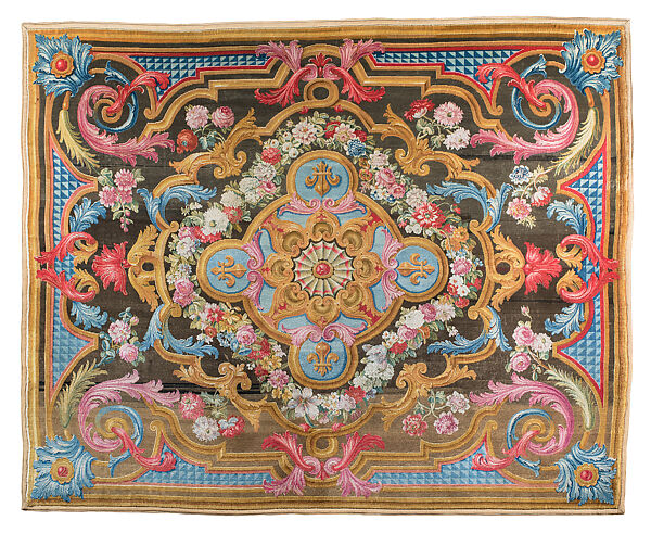 Carpet, Savonnerie Manufactory (Manufactory, established 1626; Manufacture Royale, established 1663), Wool and linen, French 