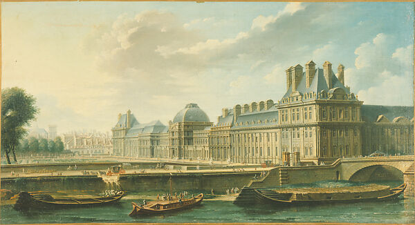 The Tuileries Palace Seen from the Seine, Nicolas Jean-Baptiste Raguenet (French, 1715–1793), Oil on canvas 