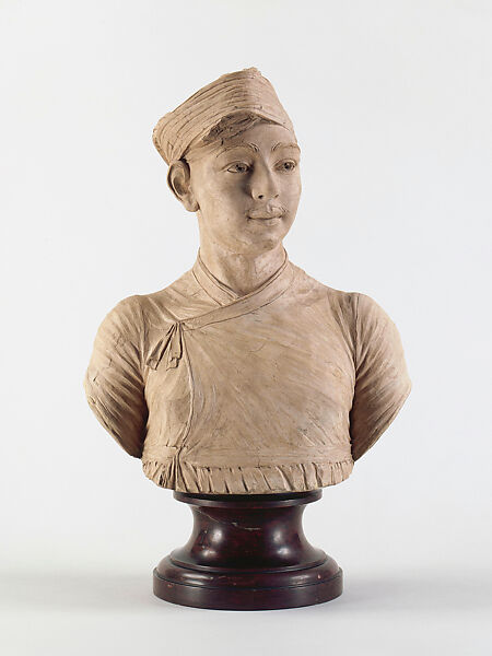Nephew of Muhammad Osman Khan, Claude-André Deseine (French, 1740–1823), Terracotta with carved wood base 