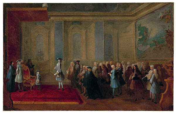 The Formal Audience of Cornelis Hop at the Court of Louis XV, Louis Michel Dumesnil (French, Paris 1663–1739 Paris), Oil on canvas 