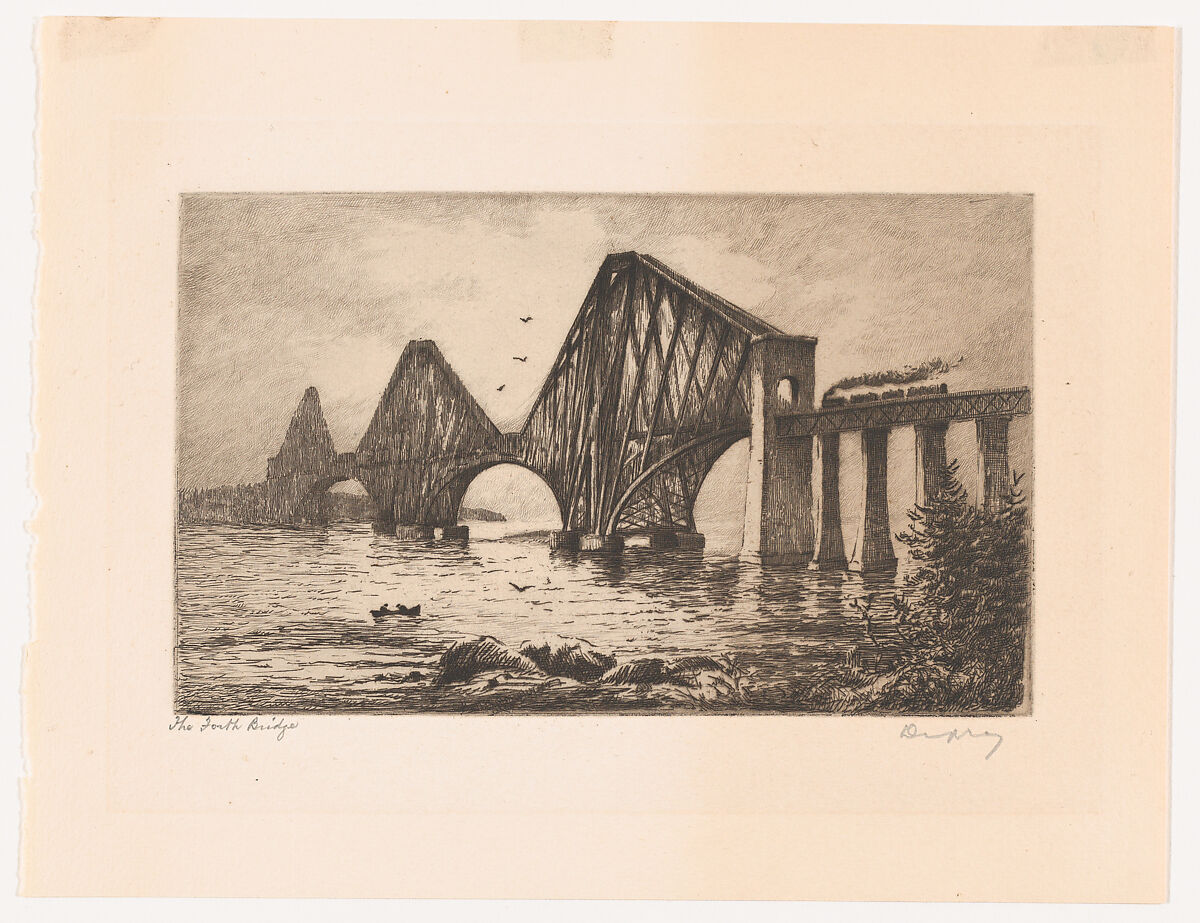 The Forth Bridge, A. Duprez (British, late 19th century), Etching 