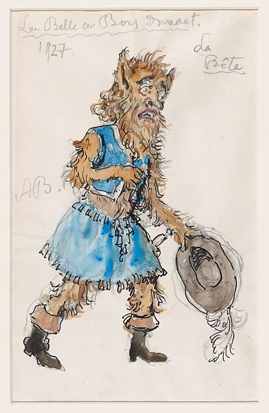 Design for the Costume of 'La Bete' (The Beast) for the Ballet 'La Belle au Bois Dormant' (Sleeping Beauty), Alexander Benois (Russian, St. Petersburg 1870–1960 Paris), Watercolor, India ink, and graphite 