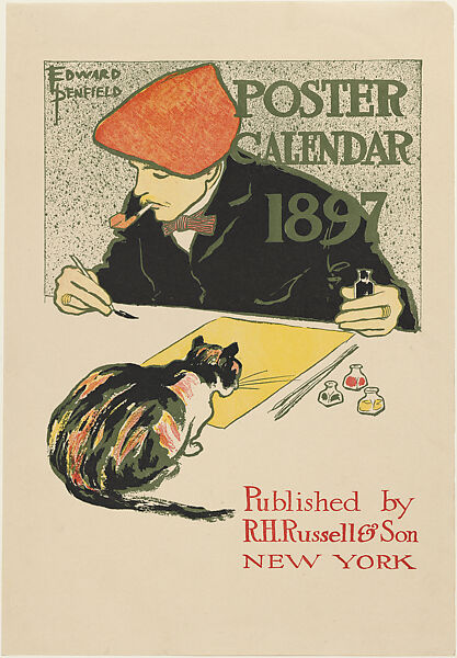 R.H. Russell & Son Calendar, 1897, Edward Penfield (American, Brooklyn, New York 1866–1925 Beacon, New York), Relief and lithograph 