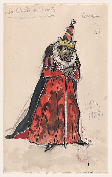 Design for the Costume of Carabosse (Wicked Fairy Godmother), for the Ballet 'La Belle au Bois Dormant' (Sleeping Beauty), Alexander Benois (Russian, St. Petersburg 1870–1960 Paris), Watercolor, India ink, and graphite 