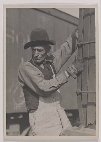 Old Time Freight Brakeman – New York Central, Lewis Hine (American, 1874–1940), Gelatin silver print 
