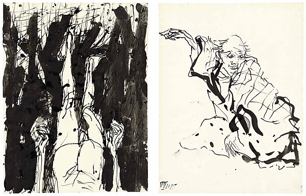 Untitled, Georg Baselitz (German, born Deutschbaselitz, Saxony, 1938), Diptych; ink and watercolor on paper 