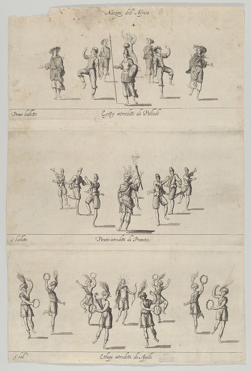 Nations of Africa ballets, Anonymous, Italian, 17th century, Etching 