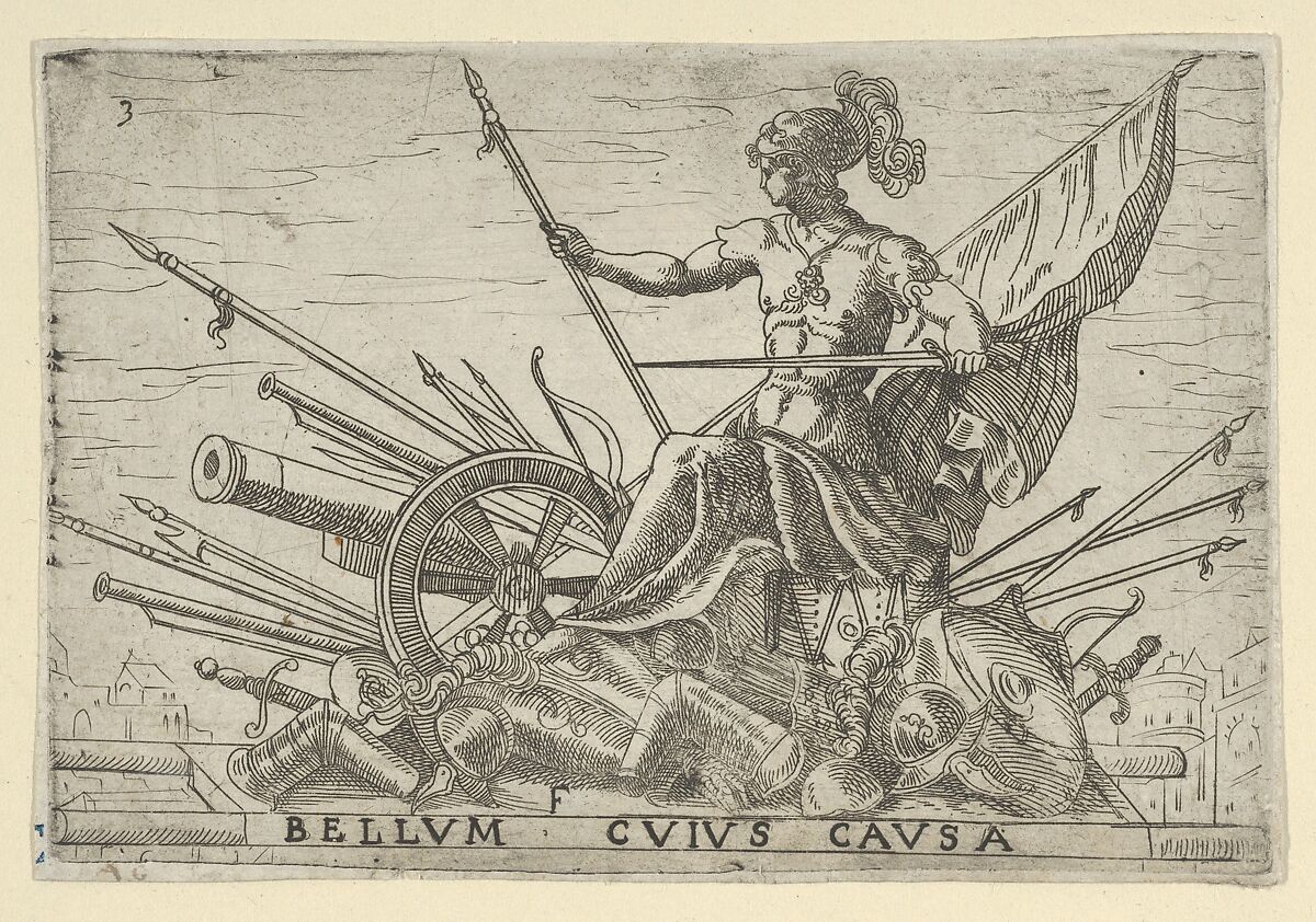 Bellum Cuius Causa (The Cause of War), Anonymous, Italian, 16th century, Etching 