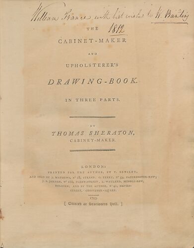 The cabinet-maker and upholsterer's drawing-book, in three parts