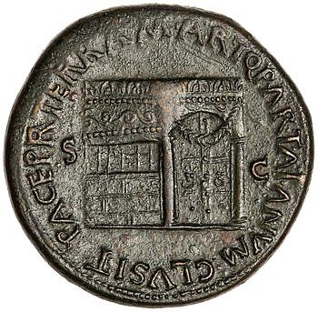 Sestertius of Nero, showing the Temple of Janus Quirinus