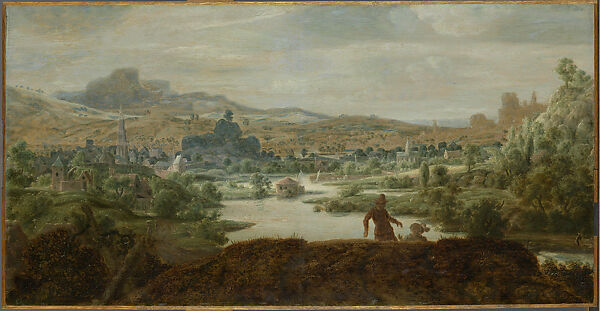 River Landscape with Figures, Hercules Segers (Dutch, ca. 1590–ca. 1638), Oil on panel 