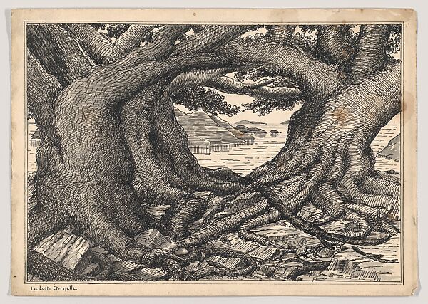 La Lutte Eternelle (The Eternal Struggle), Herbert E. Crowley (British, Eltham, Kent 1873–1937 Ascona, Switzerland), Pen and ink 