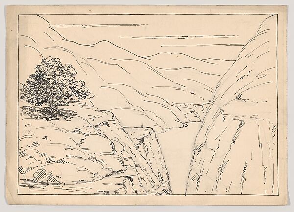 A River Landscape with Steep Cliffs