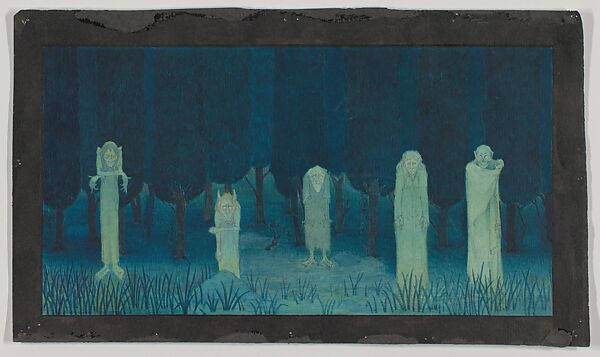 Five Ghouls, Herbert E. Crowley (British, Eltham, Kent 1873–1937 Ascona, Switzerland), Watercolor 