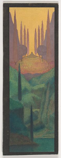 A Monument in a Mountainous Landscape, Herbert E. Crowley (British, Eltham, Kent 1873–1937 Ascona, Switzerland), Watercolor 