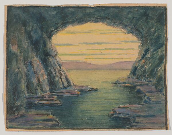 A Seaside Cave, Herbert E. Crowley (British, Eltham, Kent 1873–1937 Ascona, Switzerland), Watercolor 