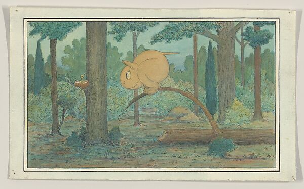 A "Wigglemuch" Creature Looking at a Bird's Nest, Herbert E. Crowley (British, Eltham, Kent 1873–1937 Ascona, Switzerland), Watercolor and black ink 