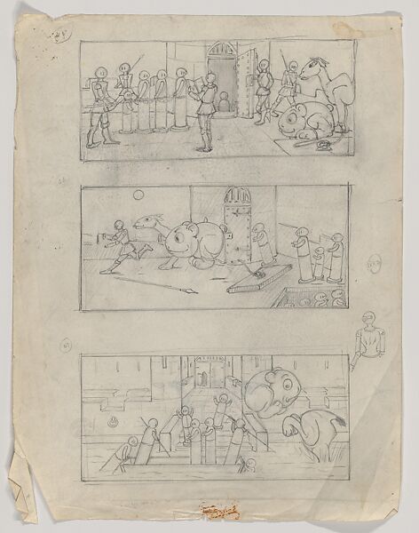"Wigglemuch" Sketches (recto and verso), Herbert E. Crowley (British, Eltham, Kent 1873–1937 Ascona, Switzerland), Graphite 