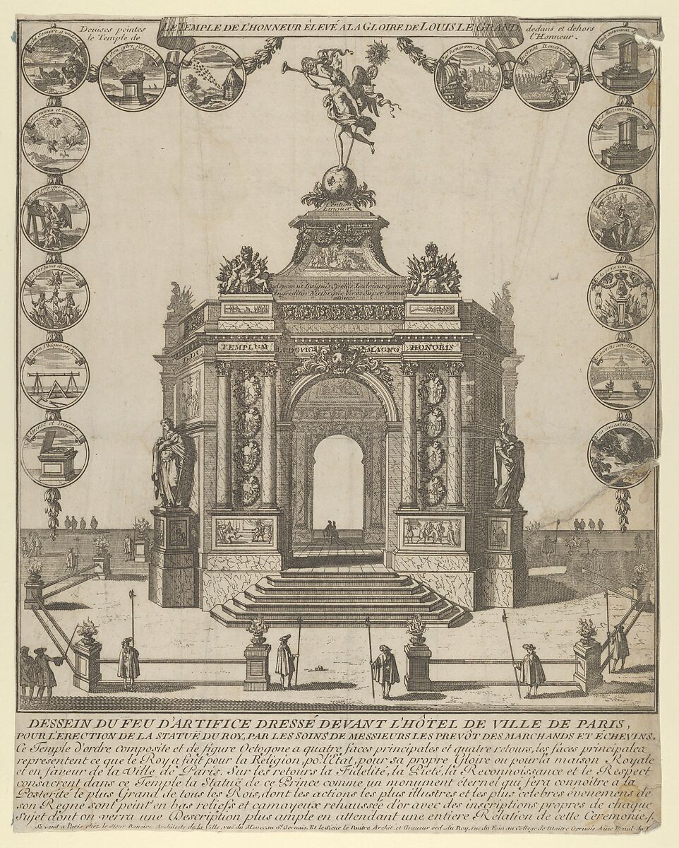 The Temple of Honor of the Glory of Louis le Grand, Anonymous, French, 17th century, Etching 