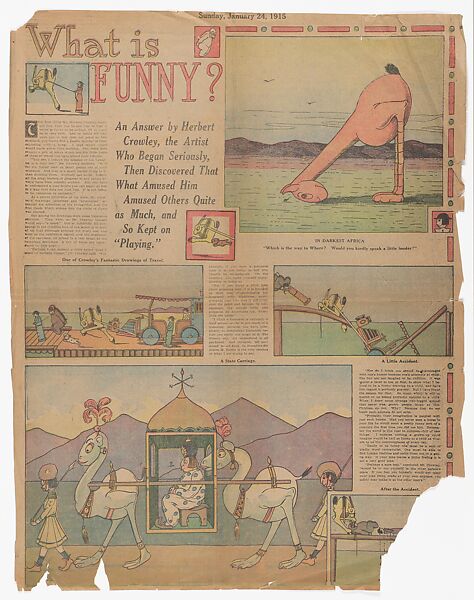 What is Funny? by Herbert Crowley (Toronto Sunday World), Herbert E. Crowley (British, Eltham, Kent 1873–1937 Ascona, Switzerland), Printed newpaper sheet 