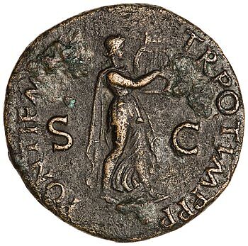 As of Nero, showing the emperor in costume as Apollo, playing a lyre