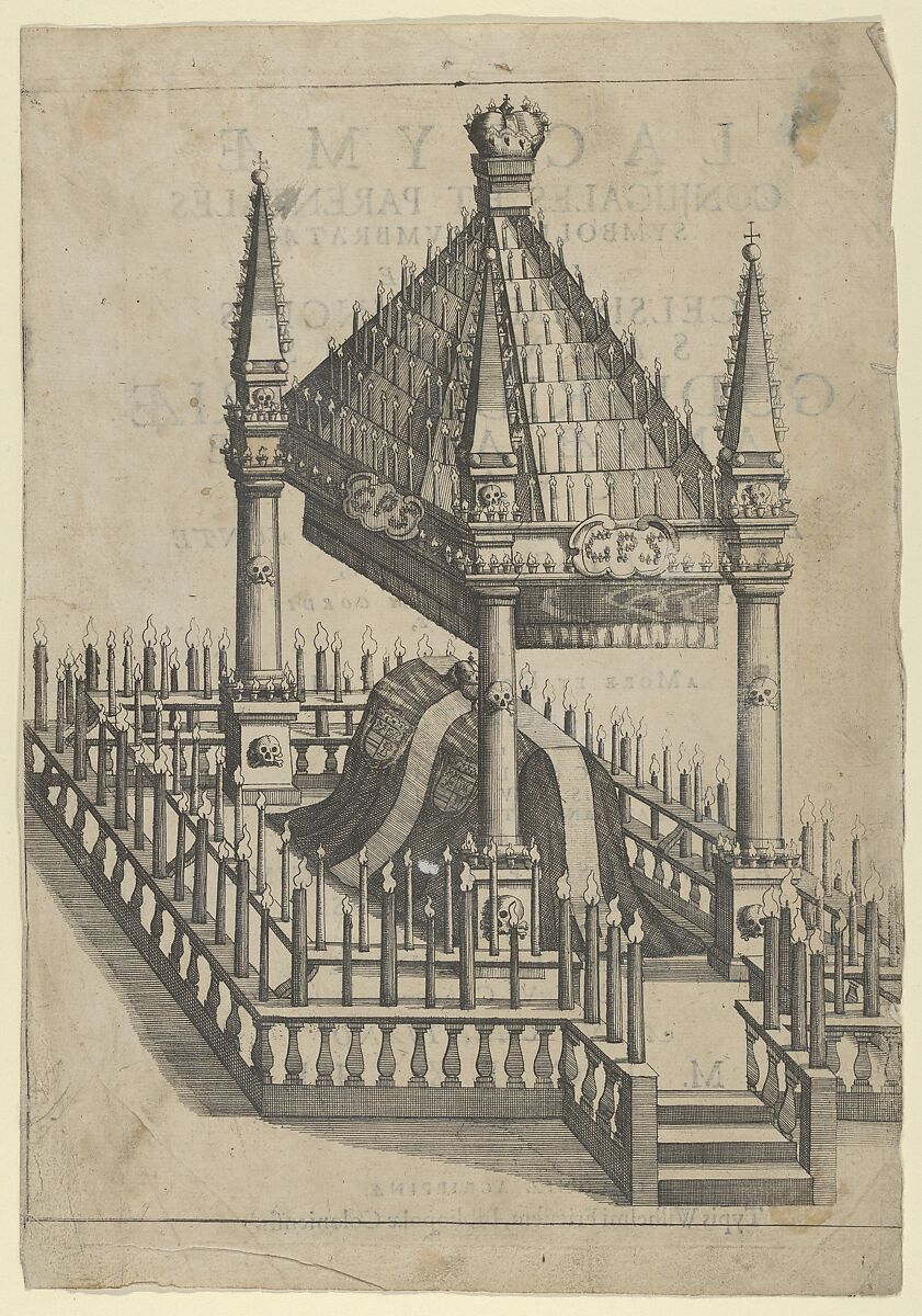 Catafalque for Prince Gottfried Maria Ignaz, frontispiece to 'Lacrymae Conjugales et Parentales... ', Anonymous, German, 17th century, Etching 