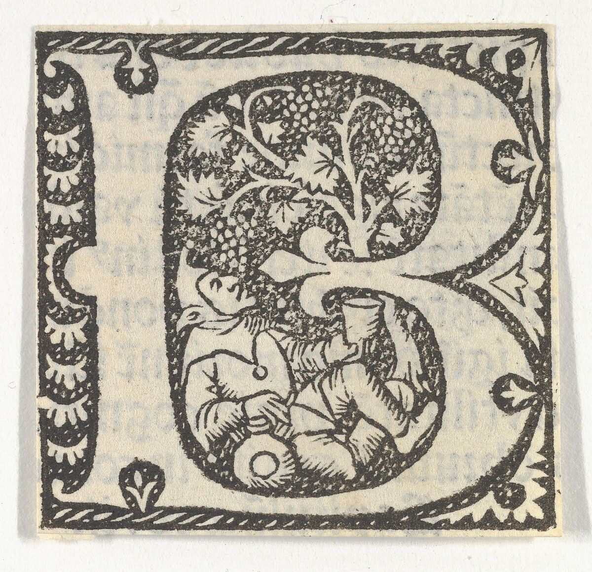 Decorated Roman alphabet, Anonymous, French, 15th century, Woodcut 