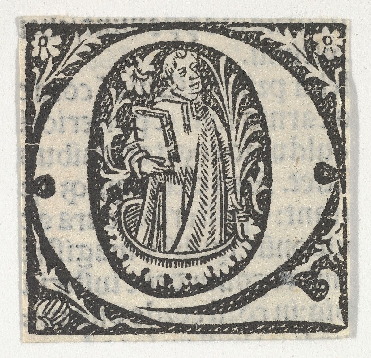 Decorated Roman alphabet, Anonymous, French, 15th century, Woodcut 