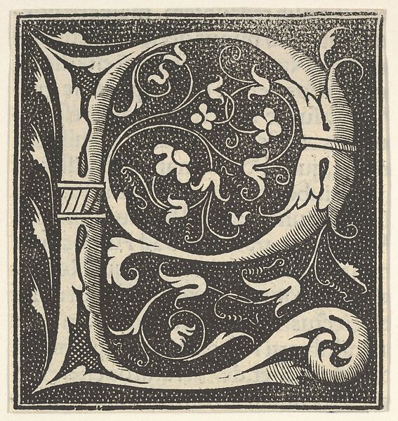 Initial letter published in 1518 by Johann Schöffer, Mainz, Anonymous, German, Woodcut 