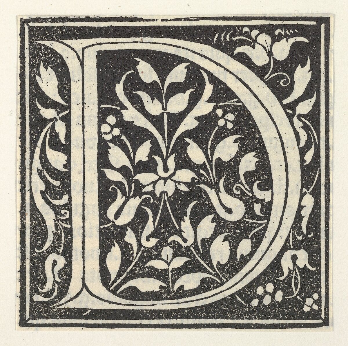 Initial letter D, Anonymous, Italian, 15th century, Woodcut 