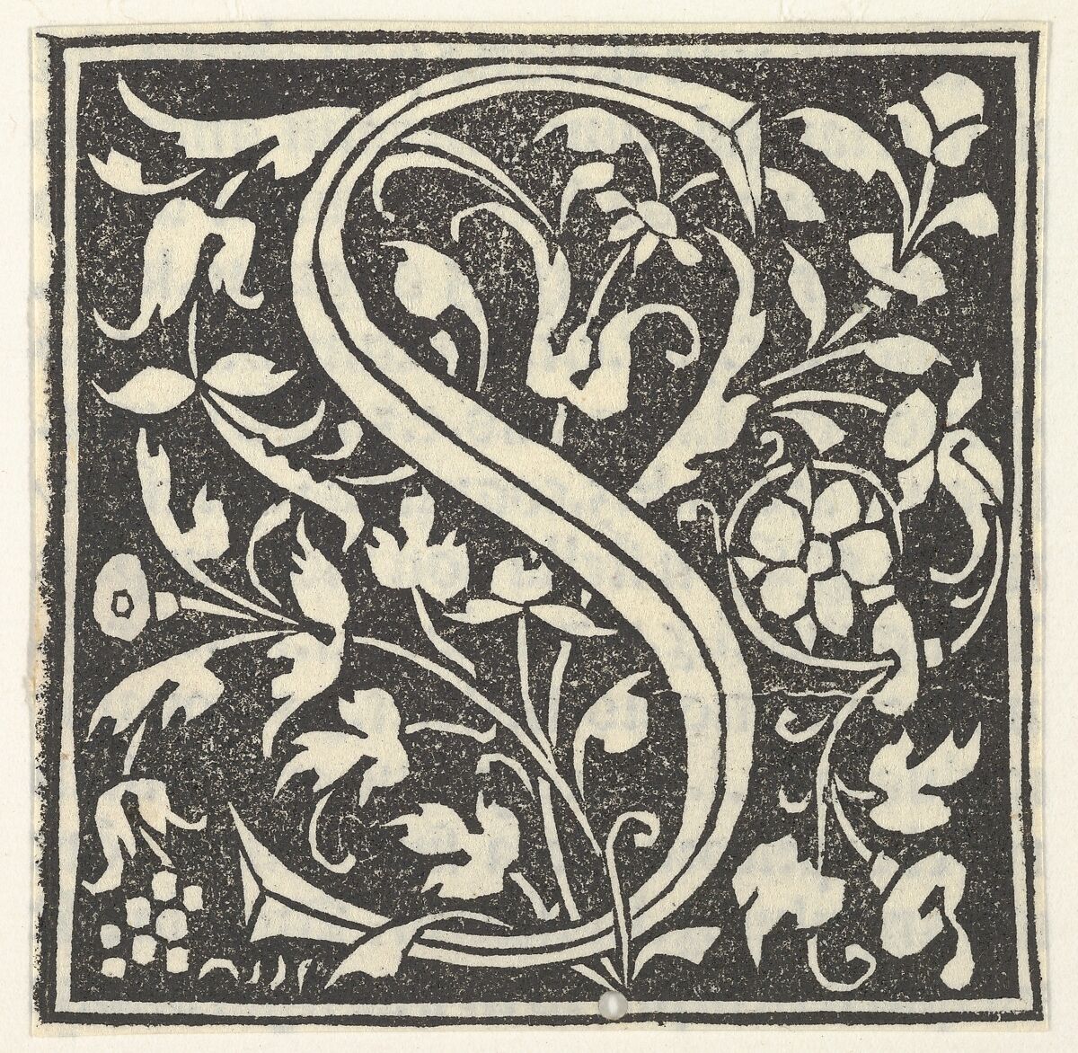 Initial letter S, Anonymous, Italian, 15th century, Woodcut 