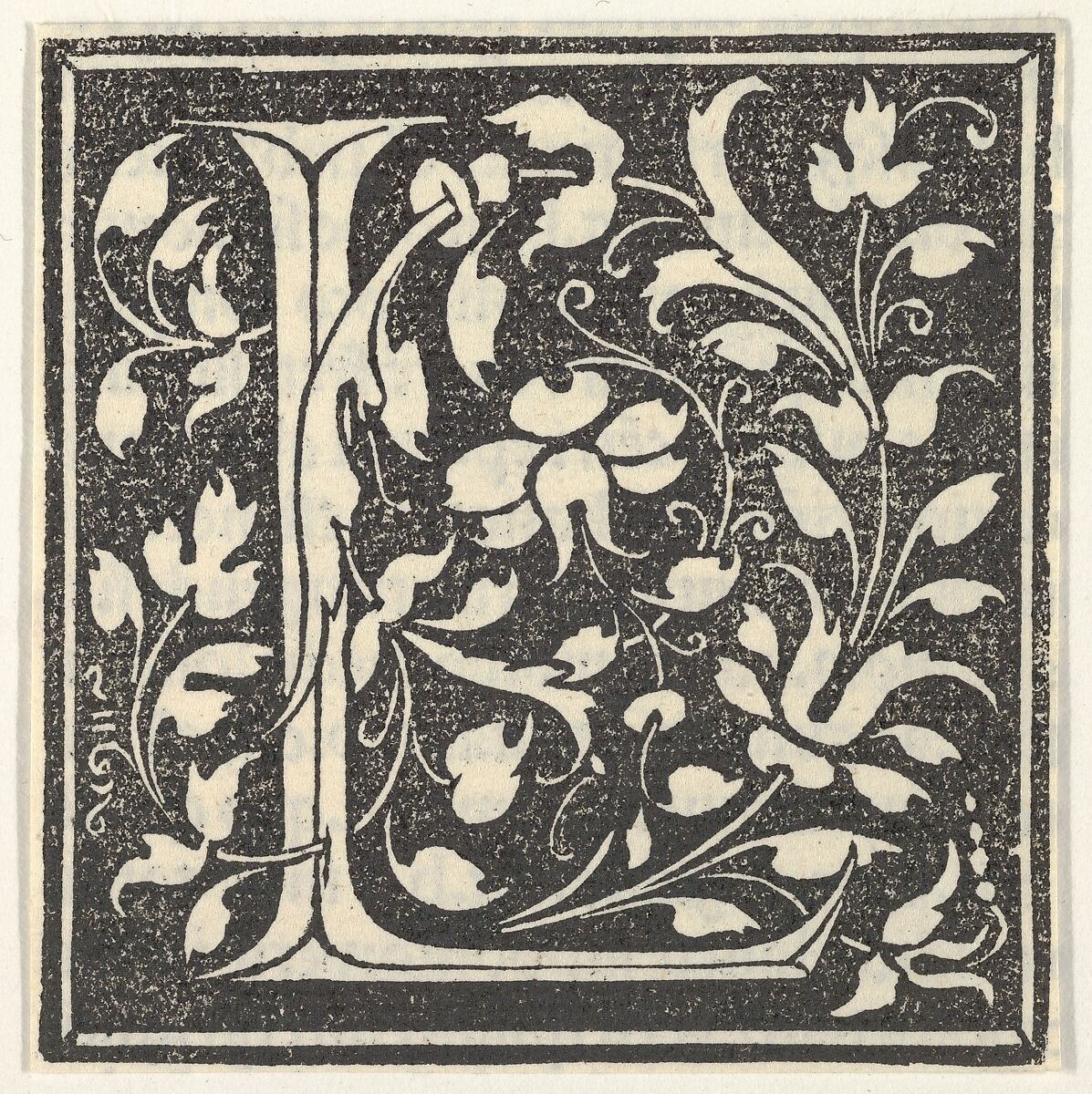 Initial letter L, Anonymous, Italian, 15th century, Woodcut 